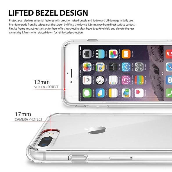 Ringke Fusion iPhone 7/8 Plus ile Uyumlu KIlıf Smoke Black TPU Bumper Extra Darbe Emici - 4