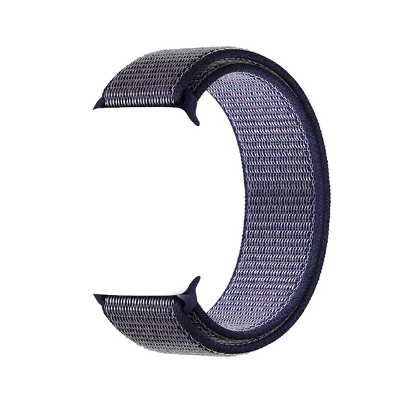 Apple Watch ile Uyumlu 42-44mm Kumaş Kayış Lacivert/Lila