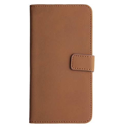Galaxy S5 G900 ile Uyumlu Classic Walled Kapaklı Kılıf Açık Kahverengi
