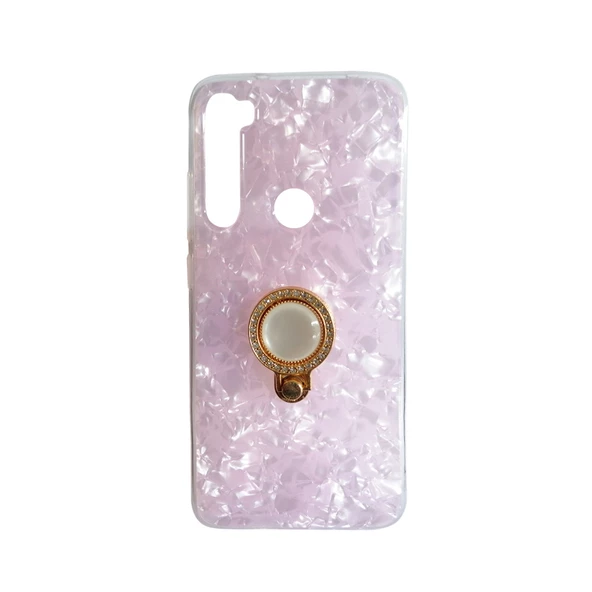 Redmi Note 8 ile Uyumlu Standlı İnci Silikon Kılıf Pembe ürün görseli