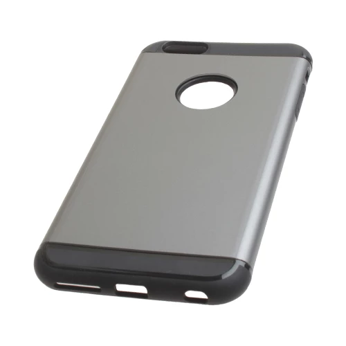 iPhone 6S Plus/6 Plus ile Uyumlu Double Hard Koruma Kılıfı Gun Metal - 2