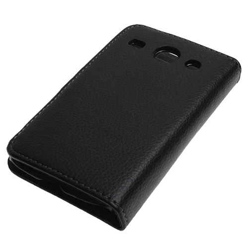 Galaxy Core i8260 ile Uyumlu Yan Kapaklı Deri Kılıf Siyah - Resim 4