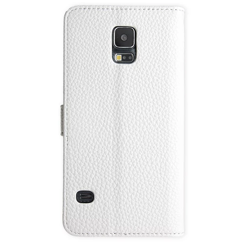 Galaxy S5 G900 ile Uyumlu Textured Walled Kapaklı Kılıf Beyaz Renk - 2