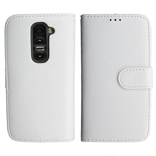 G2 Mini ile Uyumlu Yan Model Kartlıklı Deri Kılıf Beyaz - 2