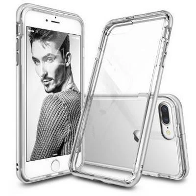 Ringke Frame İphone 7 Plus ile Uyumlu Çerçeveli Bumper Kılıf Ice Silver