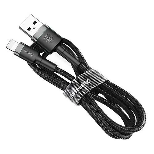 Baseus Lightning 1 Metre Kevlar Kablo Siyah/Gri - 1