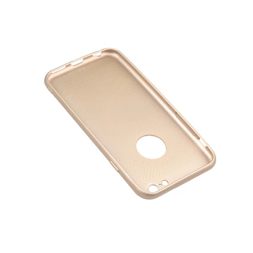 iPhone 6Plus/6SPlus ile Uyumlu Rubber Delikli Silikon Kılıf Gold - Resim 2