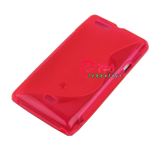Xperia Miro ile Uyumlu Şeffaf Silikon Kılıf Pembe Renk - 1