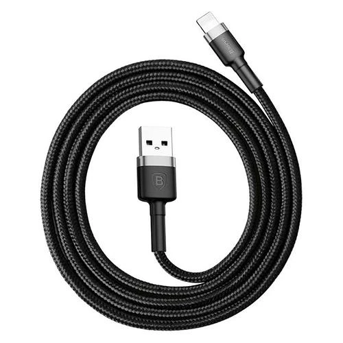 Baseus Lightning 1 Metre Kevlar Kablo Siyah/Gri - 2