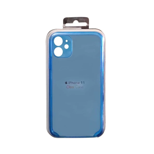 iPhone 11 ile Uyumlu Şeffaf Kılıf Mavi - 1