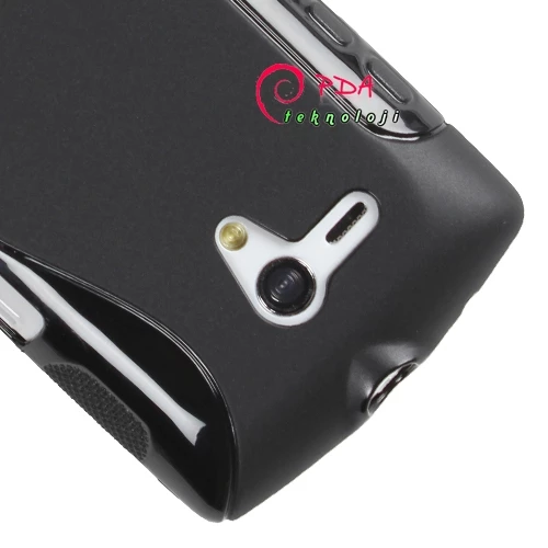 Xperia Neo L ile Uyumlu S Desenli Şeffaf Silikon Kılıf Siyah Renk - 3