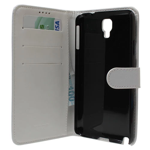 Galaxy Note 3 Neo N7500 ile Uyumlu Yan Model Kapaklı Kılıf Beyaz - 3
