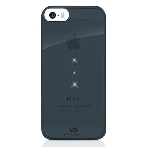White Diamonds iPhone SE/5S/5 ile Uyumlu Swarovski Trinity Desenli Kılıf Siyah (Out) - 1