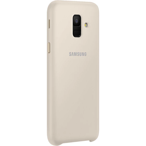 Galaxy A6 2018 ile Uyumlu Dual Layer Sert Kılıf Altın - 3