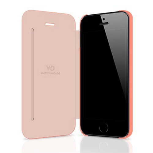 White Diamonds iPhone SE/5S/5 ile Uyumlu Swarovski Crystal Booklet Desenli Kılıf Coral(Out) - 2
