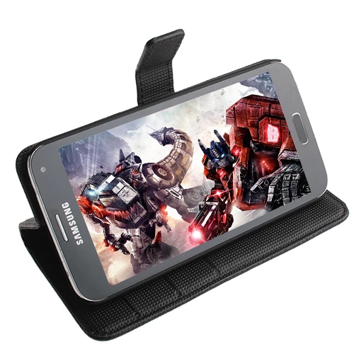 Galaxy S5 G900 ile Uyumlu Textured Walled Kapaklı Kılıf Kahverengi - 4