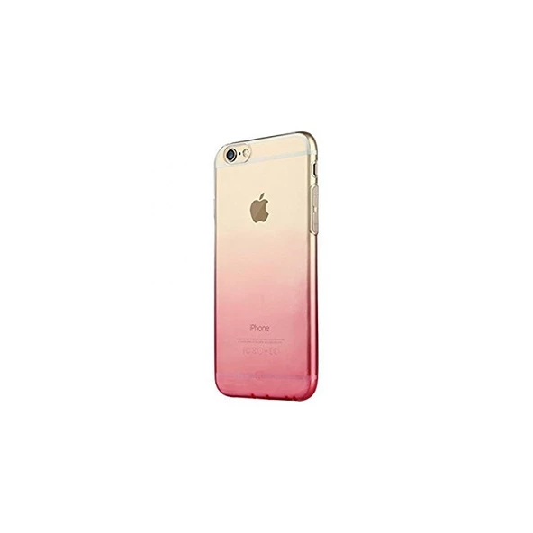 Baseus iPhone 6 Plus / 6S Plus ile Uyumlu Illusion Silikon Kılıf Pembe - 1