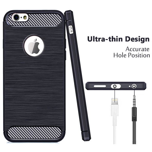 iPhone 6S Plus/6 Plus ile Uyumlu Kılıf Room Silikon Lacivert - 5