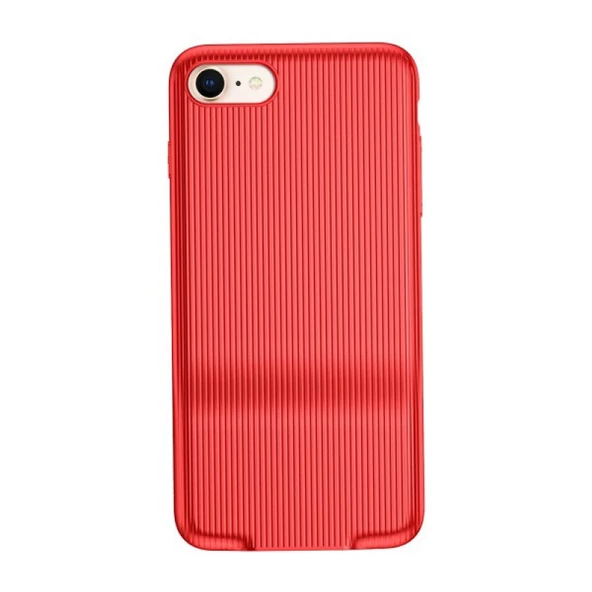 Baseus iPhone 7 / 8 ile Uyumlu Şarj ve Kulaklık Girişli Audio Case Kılıf Kırmızı - 3