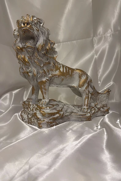 Aslan Kukreyen Aslan Galatasaray Biblosu Beyaz Gold Eskitme - Resim 2