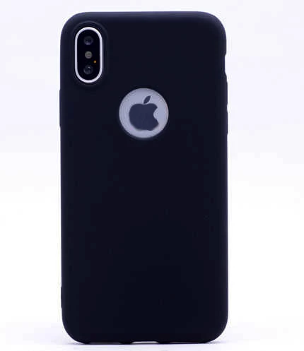 iPhone X ile Uyumlu Soft Silikon Kılıf Siyah - 1