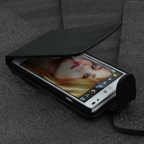 Optimus L9 ile Uyumlu Kapaklı Deri Kılıf Siyah - 2