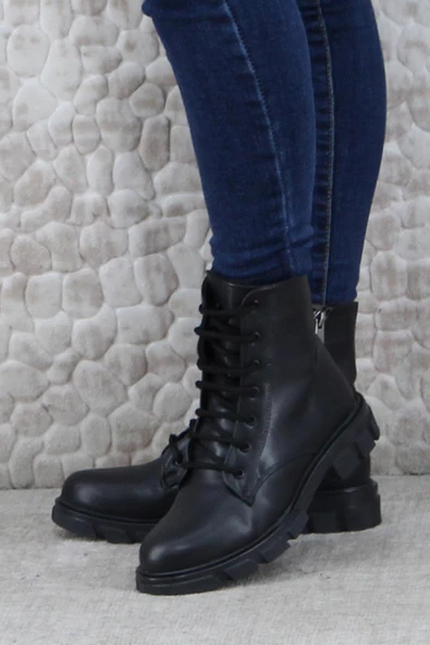 Fort 5285 Rahat Fermuarlı Bağçıklı Kaymaz Taban Sıcak Astar Kadın Bot - Resim 3