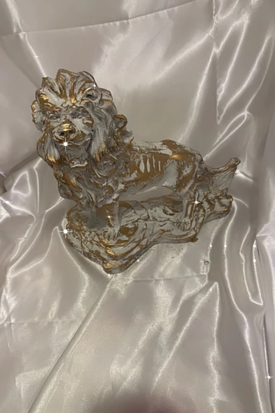 Aslan Kukreyen Aslan Galatasaray Biblosu Beyaz Gold Eskitme - Resim 3