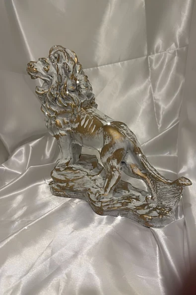 Aslan Kukreyen Aslan Galatasaray Biblosu Beyaz Gold Eskitme - Resim 4