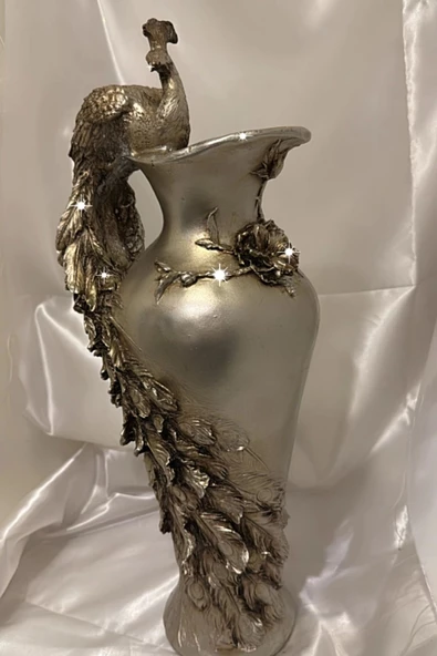 Tavuskuşu Vazo El İşi Siyah ürün görseli