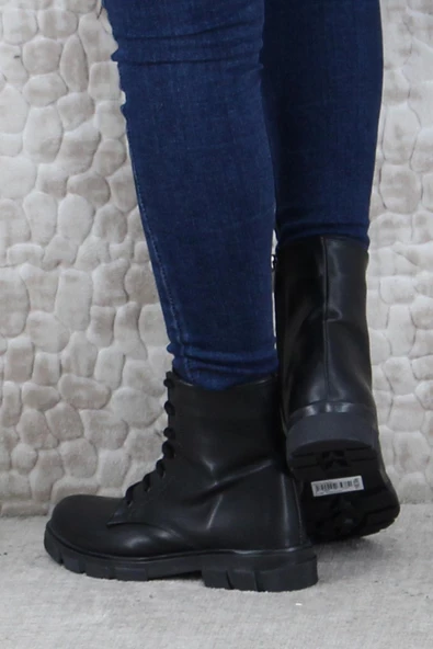 Fort 5285 Rahat Fermuarlı Bağçıklı Kaymaz Taban Sıcak Astar Kadın Bot - Resim 4