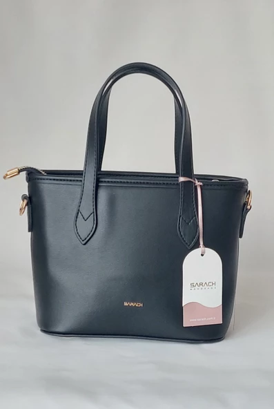 251AA110 Model Sarach Marka Siyah Renk Süet El ve Omuz Çantası - 3