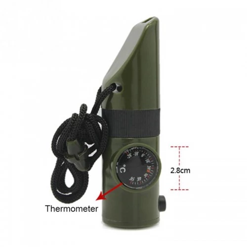 Nikula Çok Fonksiyonlu Askeri Pusula Led Işıklı-Düdük-Termometre-Pusula - Resim 9