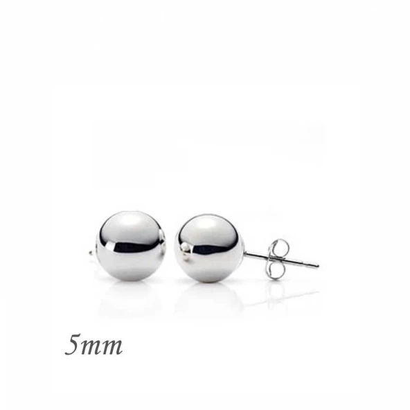 MuI MuI Gümüş Top Küpe - 5 mm - 2