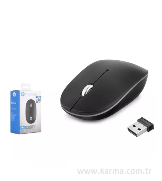 Hp S1500 PLUS Wıreless Kablosuz Sessiz Mouse 800/1600 DPI Siyah