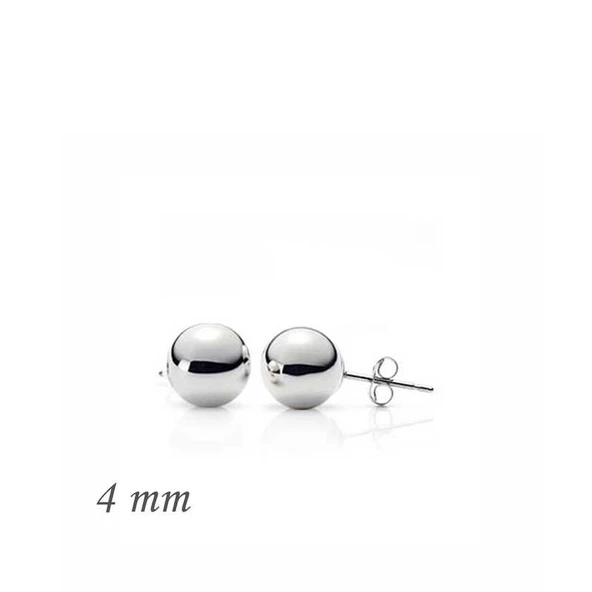 MuI MuI Gümüş Top Küpe - 4 mm - 2