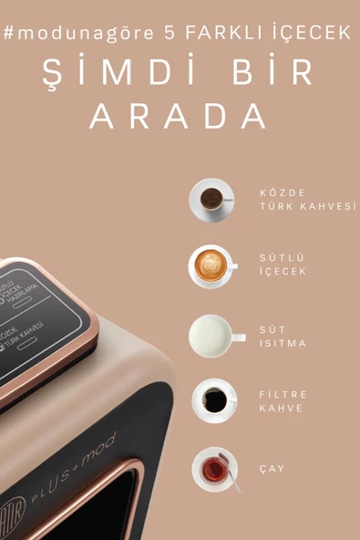 Hatır Plus Mod 5 In 1 Konuşan Kahve Ve Çay Makinesi Rosie Brown - 3