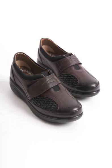 MİYA Hakiki Deri Tam Ortopedik Kemik Çıkıntısına Uygun Kahve Cırtlı - 3