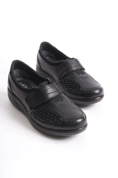 MİYA Hakiki Deri Tam Ortopedik Kemik Çıkıntısına uygun  Siyah Cırtlı - 2