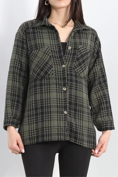 Çift Cep Oduncu Gömlek Hakisiyah - 20905.1874. - Resim 5