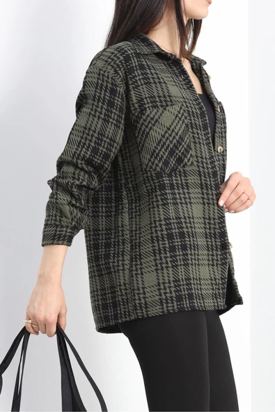 Çift Cep Oduncu Gömlek Hakisiyah - 20905.1874. - Resim 3