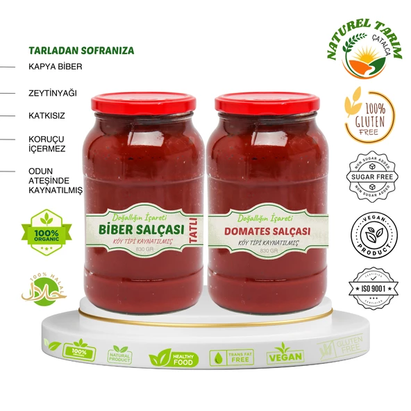 ORGANİK DOMATES & BİBER SALÇASI 2 Lİ PAKET