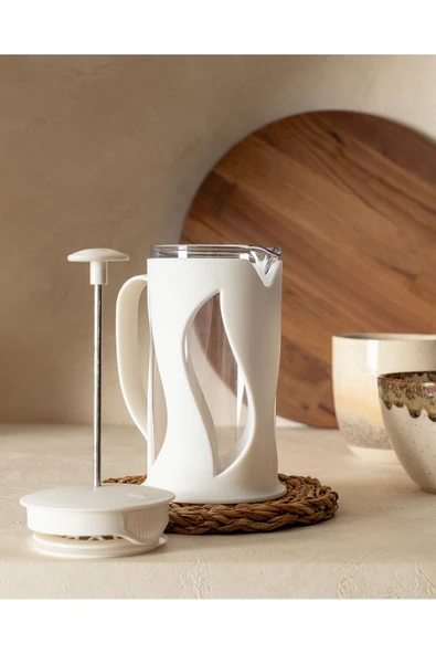 Madame Coco Beyaz Berthe French Press 500 ml 500 cc Plastik - 2