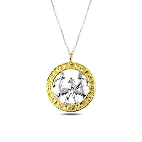 MuI MuI ​Gümüş Gold İkizler Burcu Kolye