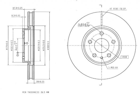 FREN DISK ON HAVA KANALLI 300-5 ( FORD: MONDEO 5 15 )
