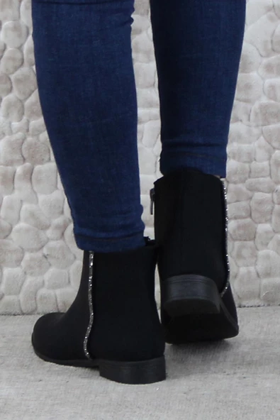 Fort 4277 Rahat Esnek Taş Detaylı Sıcak Astar Kadın Bot - Resim 4