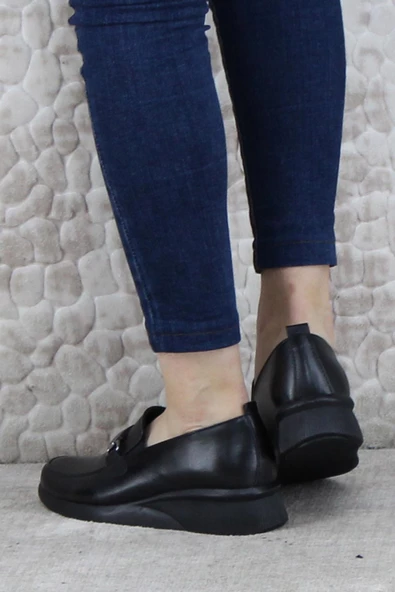 Mehmet Mete 3225 Comfort Toka Detaylı Hakiki Deri Kadın Ayakkabı - Resim 4