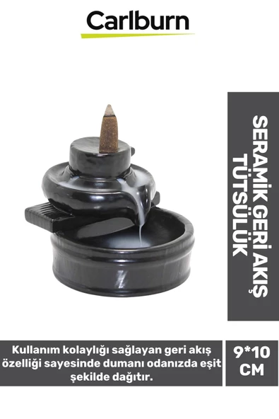 Özel Üretim Dekoratif İthal Parlak Şelale Seramik Geri Akış Tütsülük & Oda Kokusu Biblo 9*10 Cm