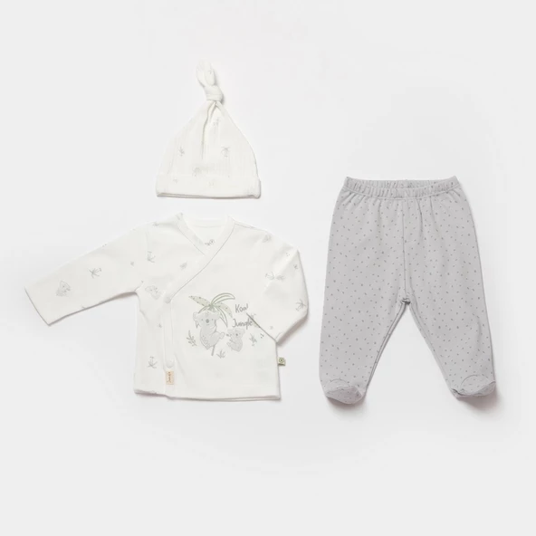 Bibaby Biorganic Koala Jungle 3'Lü Bebek Takım 73315 Gri