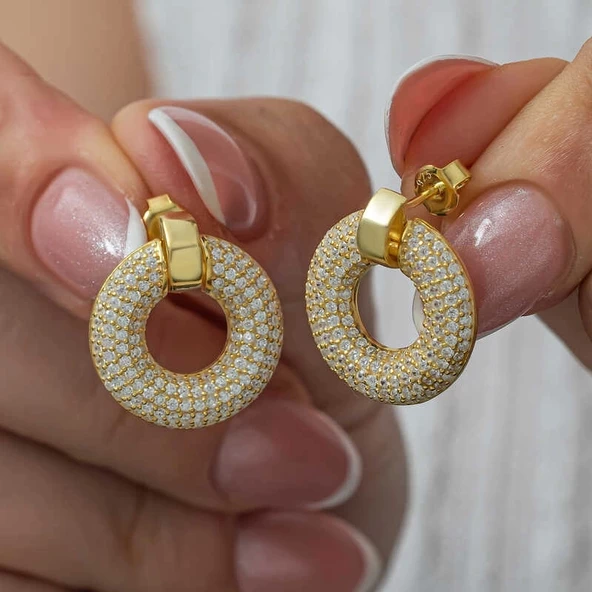 MuI MuI Gümüş Halka Gold Kadın Küpe